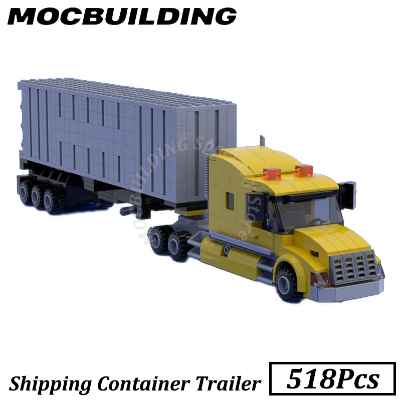 

Shipping Container Trailer Car Vehicle MOC Building Blocks Bricks Display Construction Toys Birthday Gifts Christmas Present