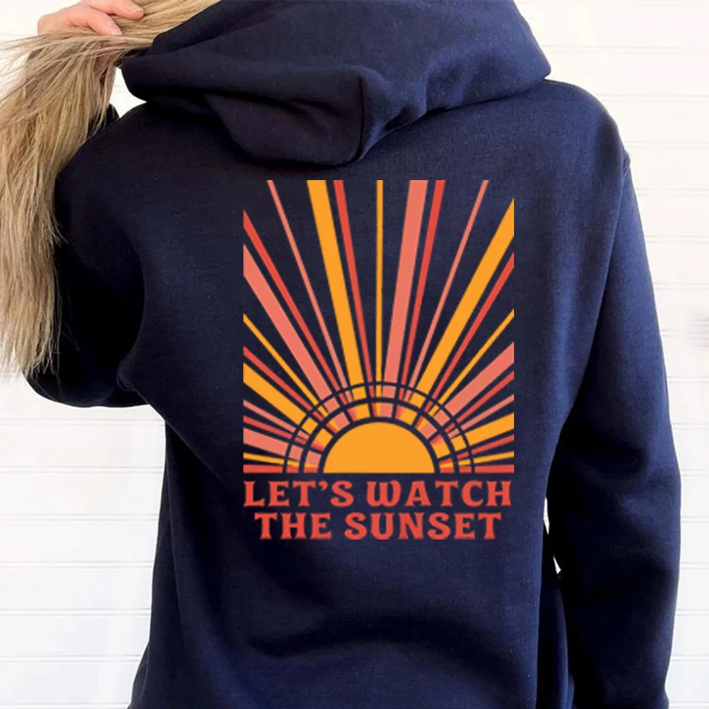 Let\'s Watch The Sunset Hoodie Preppy Hoodie Y2k Hoodie Preppy Clothes Aesthetic Clothes Beach Hoodie Sunset Aesthetic Hoodies