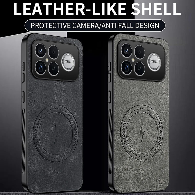 Magnetic Leather Case For Magsafe For XIAOMI POCO X7 M7 M8 F