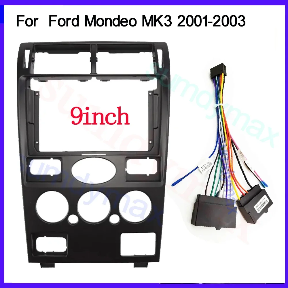 

9inch 2 din Car Radio Fascia for Ford Mondeo MK3 2001-2003 Double din Radio Fascia Frame Adapter CD Panel Dash Trim Bezel