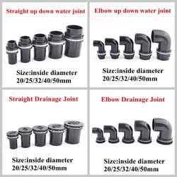 水槽排水管用PVCパイプ,20-50mm水供給チューブコネクタ