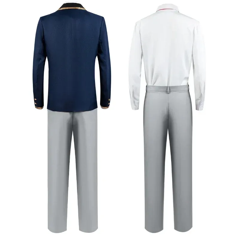 أزياء أنيمي أوشي نو كو أكوا التأثيرية شعر مستعار هوشينو أكوامارين سترة السراويل الأزرق موحدة الحدث أنيمي حفلة الصبي الرجال الزي البدلة