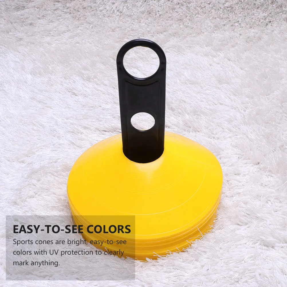 

1Set Football Training Marker Discs Soccer Cones Set 50 Uv Protected Bright Colors Plastic Field Cone Markers Carrying Bag