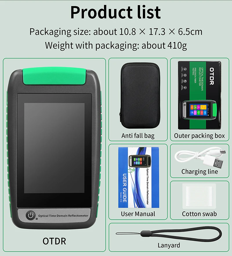 COMPTYCO OTDR AUA-18/161U/A Support Active Fiber Testing Optical Time Domain Reflectometer Built-in OLS/OPM/VFL/LED/Event Map
