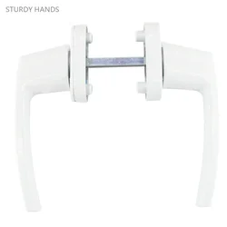 1 Set of Zinc Alloy Plastic Steel Door Split Handle Lock Balcony Bathroom Sliding Door Double-sided Transmission Handle