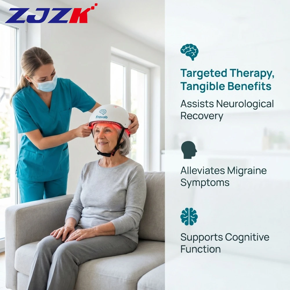 

ZJZK 1070nm NIR Light Brain Therapy PBM Helmet Autism Neurofeedback for Alzheimer Parkinson Stroke Dementia 1-20000Hz Adjustable