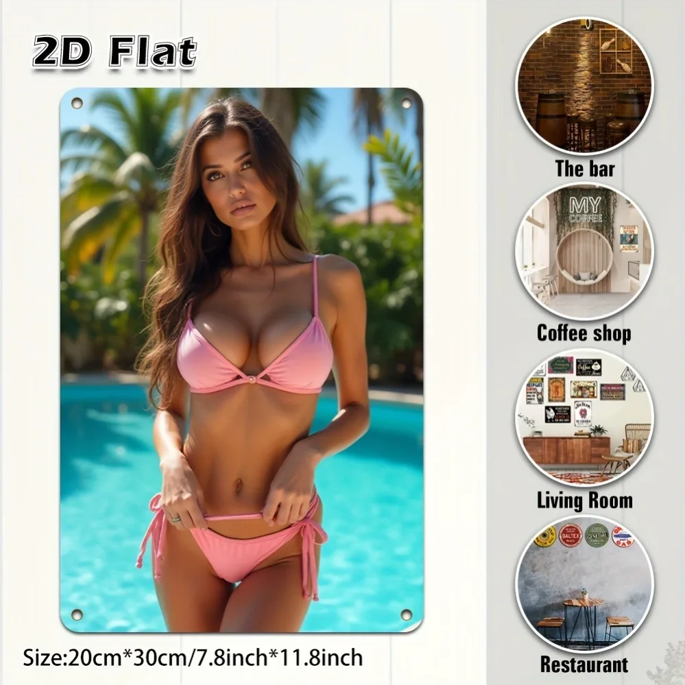 Retro-Bikini-Kunstdruck, Vintage-Wanddekoration für Zuhause, Café, Bar, Halloween-Weihnachtsgeschenk