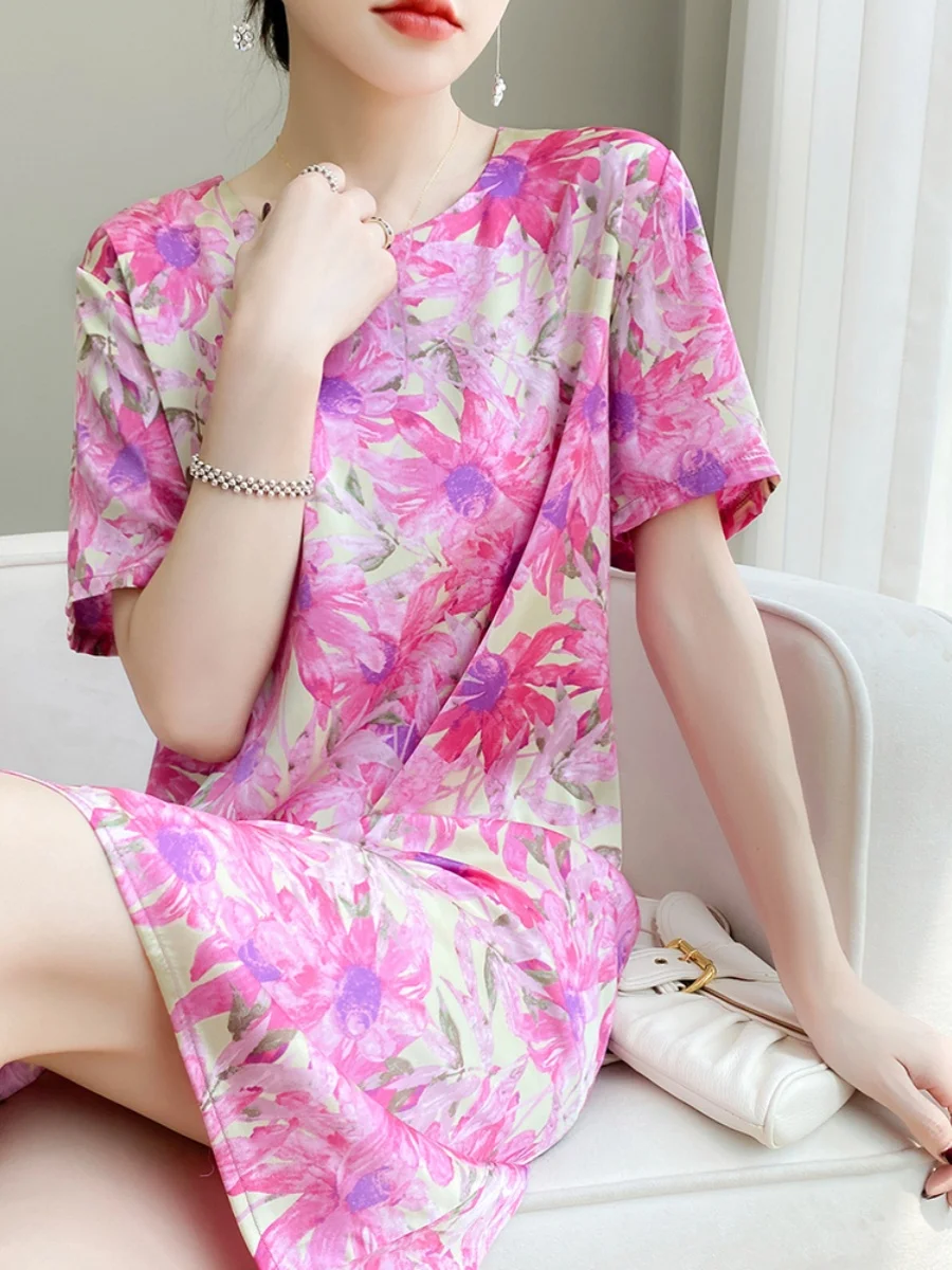 Verão 2024 feminino redondo ne ort sve dr acetato cetim solto ajuste emagrecimento longo dr a linha saia confortável deslocamento