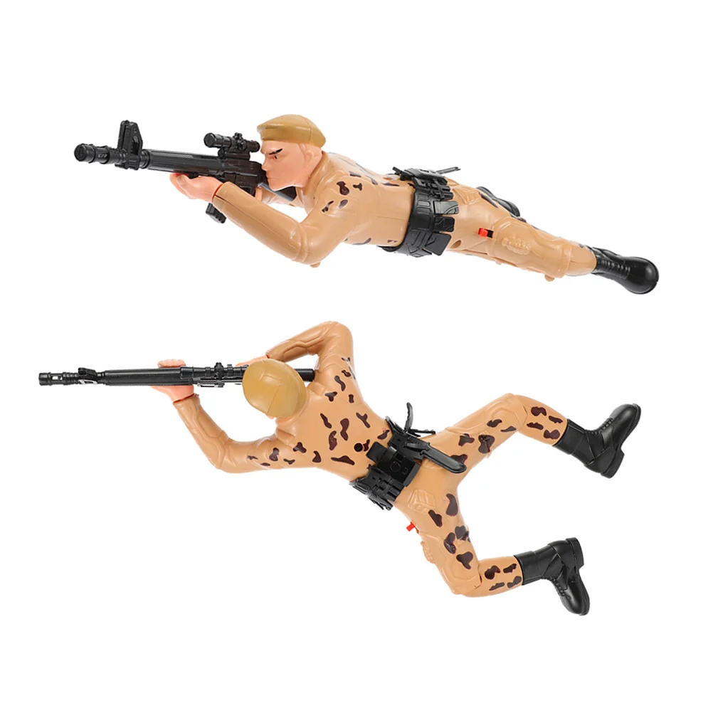 2 pçs rastejando soldado para meninos figuras de ação do exército interativo soldados de plástico playset aprendizagem precoce rastejando brinquedo crianças