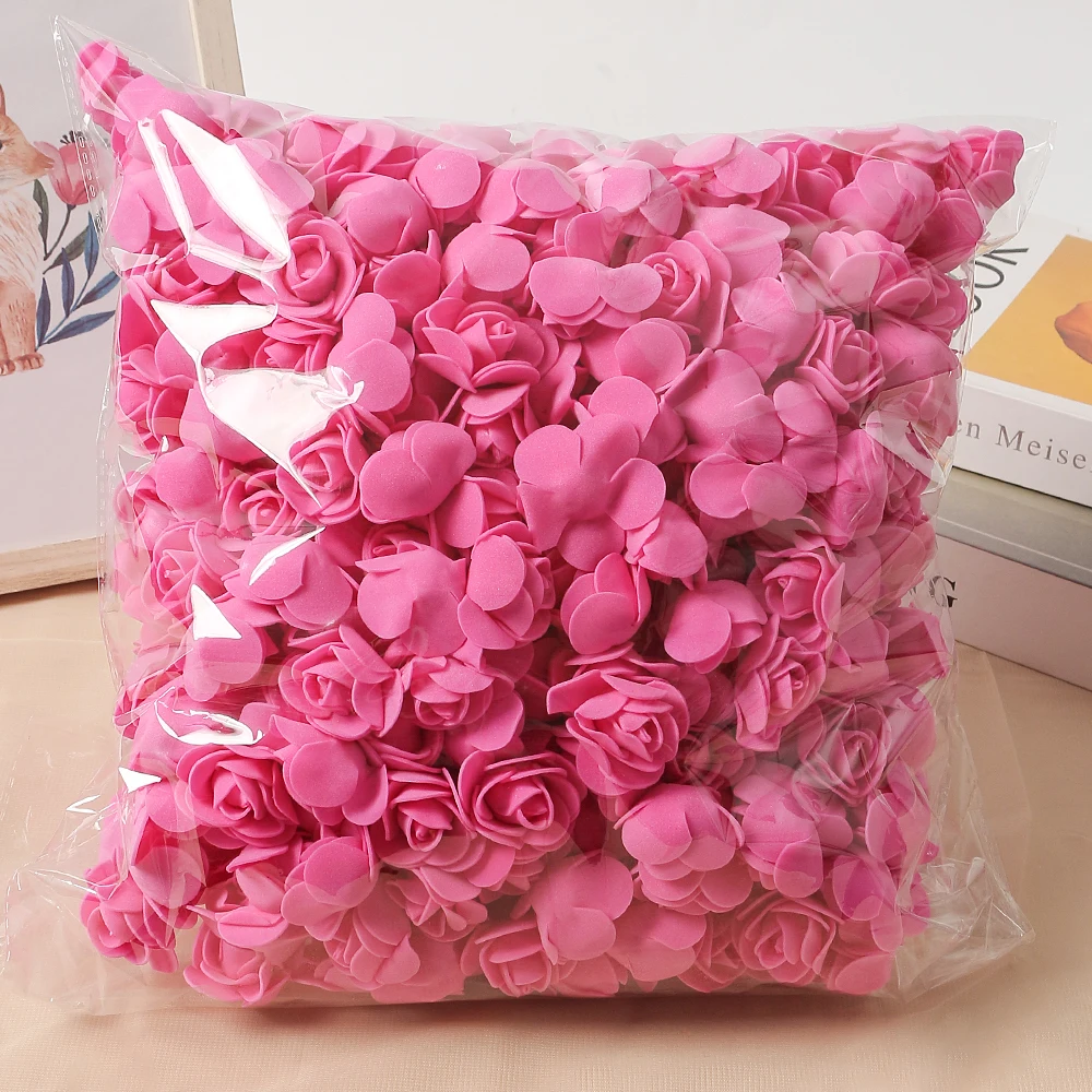 500 Stück künstliche Rosenblüten, 3 cm, Mini-PE-Schaum, künstliche Blumen für Heimdekoration, handgefertigt, DIY, Party, Hochzeit, Dekoration, Geschenke – Detail 11