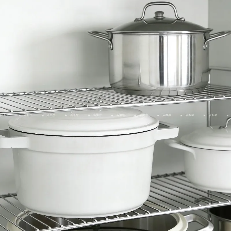 304 Stainless Steel Dish Rack Multi-Tier Cabinet Organizer for Pots and Bowl Space Saving Cookware Shelf Stackable Dish Drainer