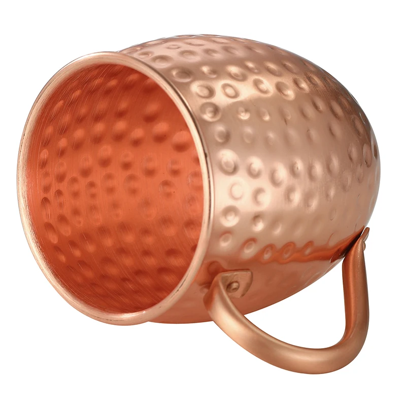 أكواب البغل في موسكو - مجموعة من أكواب النحاس النقي بنسبة 2-100% بلمسة نهائية مطروقة بمقبض مثبت #4