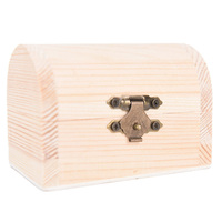 Wooden Vintage Treasure Chest Wood Jewellery Storage Box Case