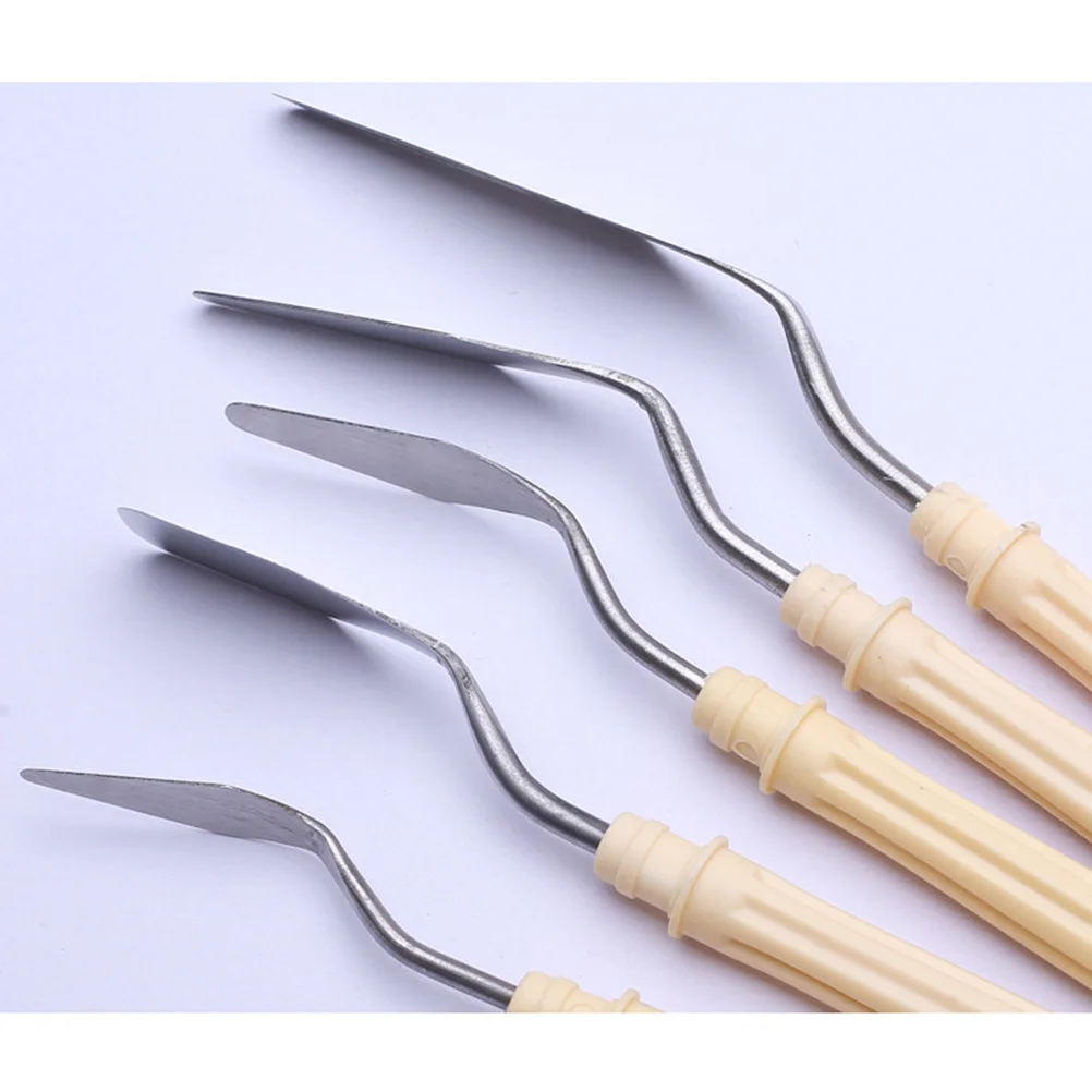 

5Pcs Oil Painting Scraper Set Stainless Steel Plastic Essential Color Mixing Tool for Painters Scraper Spatula