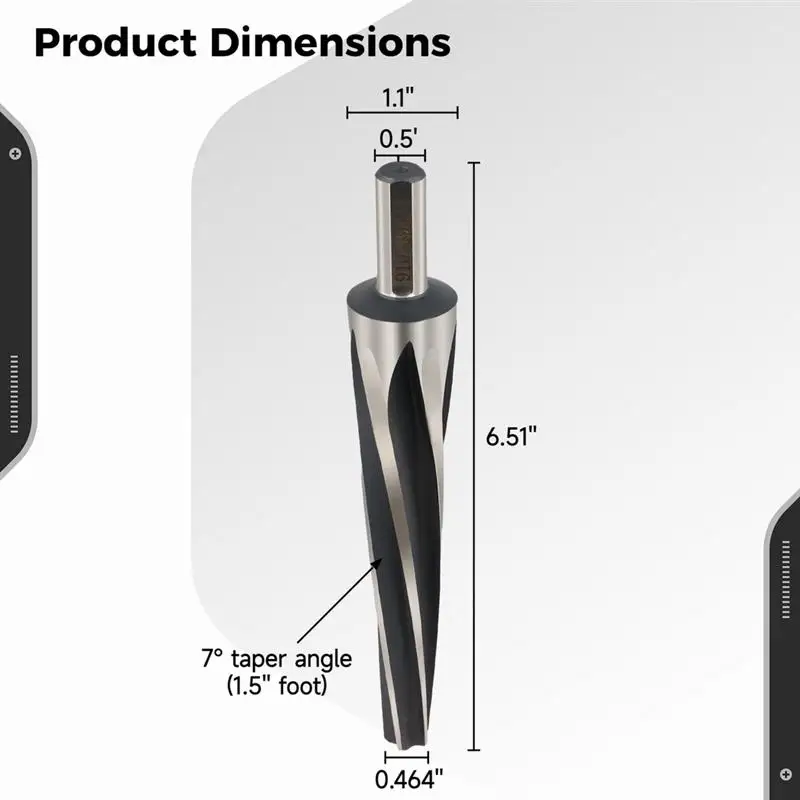 W4341 Steel Tapered Ball Joint Reamer Ball Joint Tie Rod End Reamer For 7 Degree 1-1/2\