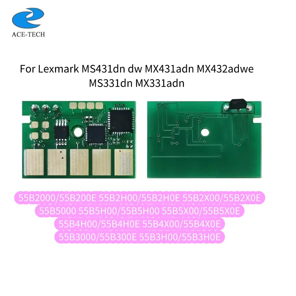 55B2000 55B3000 55B4H00 55B5000 Toner Cartridge Chip 55B2X00 55B5X00 for Lexmark MS431dn MX432adwe Printer MS331dn MX331adn