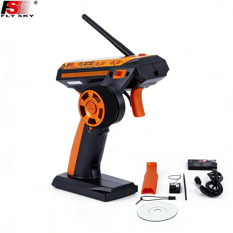 Flysky FS-GT3C - Upgraded From GT3B, 2.4GHz RC Transmitter with Receiver & LiPo Battery for RC Models