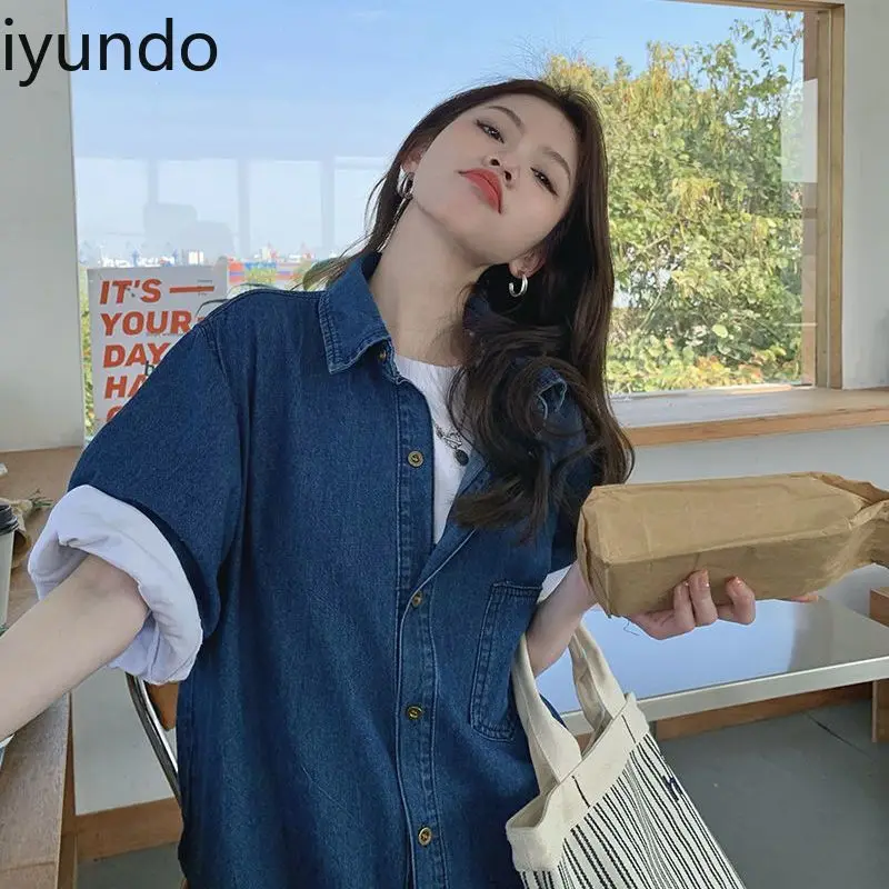 Retro DENIMเสื้อชุดสตรีฤดูใบไม้ผลิและฤดูร้อน 2025 ใหม่หลวมSlim GarisเกลือความยาวปานกลางStreetwear Vestido Feminino