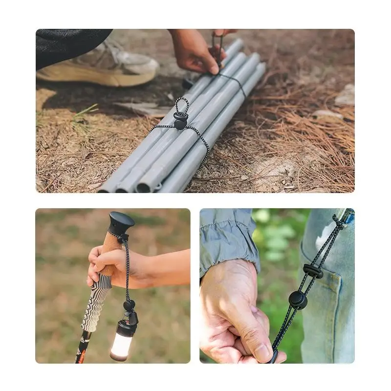 2pcs Backpack Walking Stick Holder Trekking Hiking Pole Fixing Tie Cord Rope Outdoor Sports Small Tools For Camping Mountain