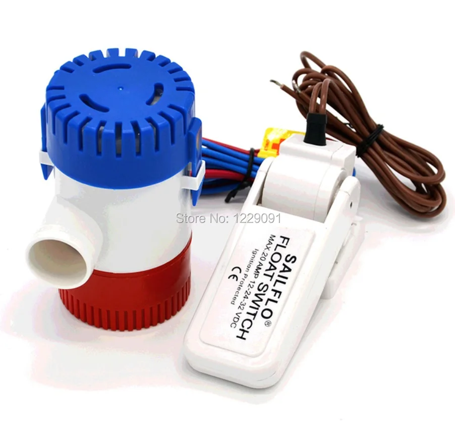 dc 12v 24v bilge pump with bilge Float Switch 1100GPH electric water pump for boats,submersible boat water pump