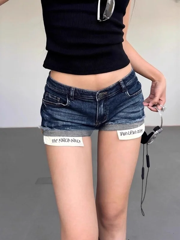 

American Retro Hot Girl Low Waist Denim Super ort orts Women Summer plus Size Sexy Slimming Tight Butt orts