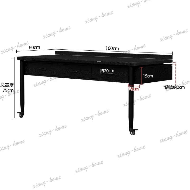 YJ Modern Solid Wood Bay Window Desk Nordic Creative Pull-out Retractable Computer Desks with Drawers Bedroom Furniture FYFD