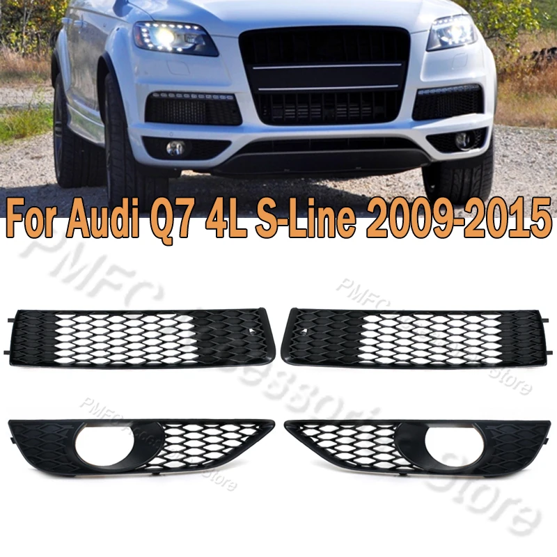 Car Fog Light Cover Fog Light Grille Racing Grill Headlight Mesh Accessories For Audi Q7 4L S-Line 2009 2010 2011 2012 2013-2015