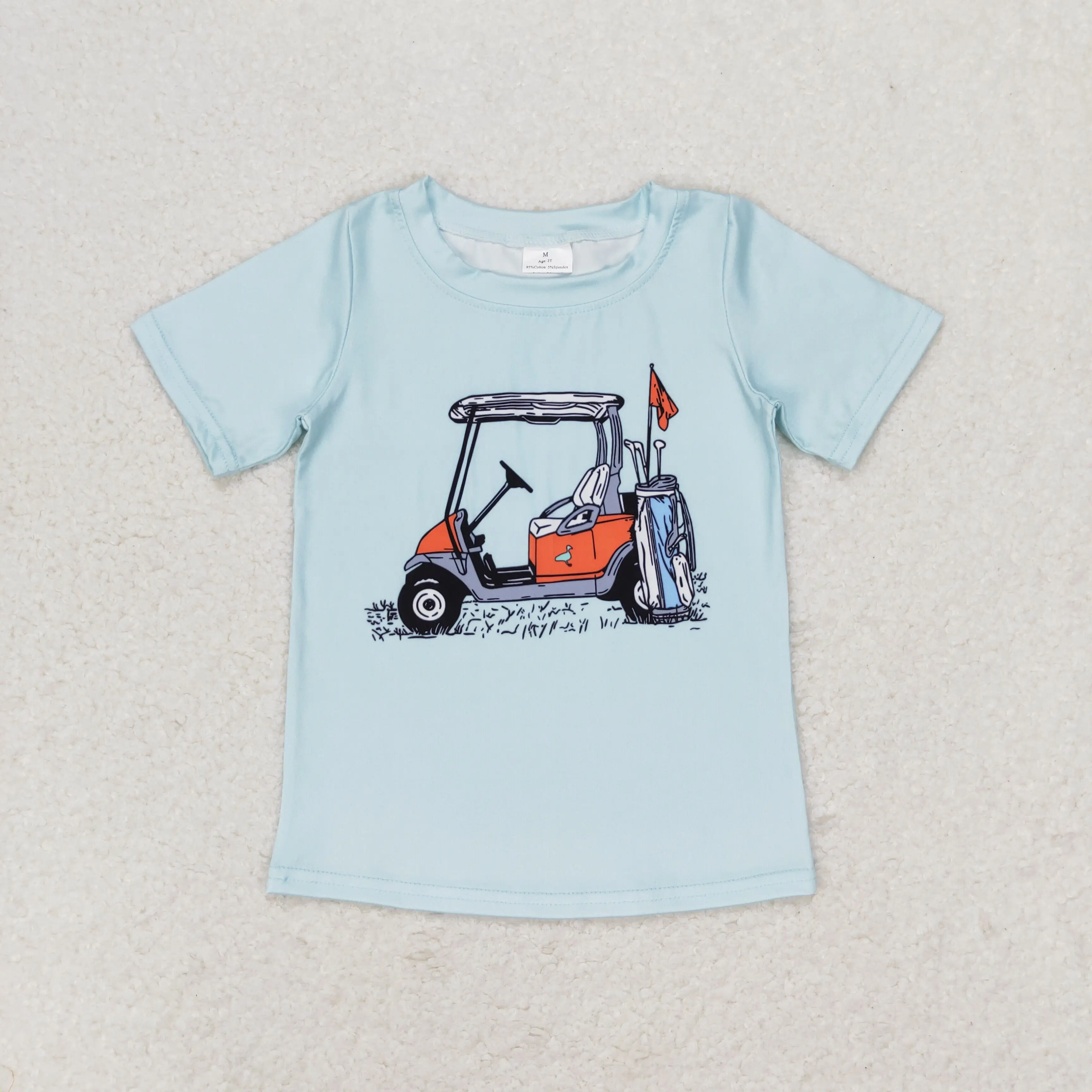 

z912-11 BT0646 Wholesale New arrival baby boys clothes Golf Touring Car Short Sleeve Top For Summer Boutique boys t-shirts