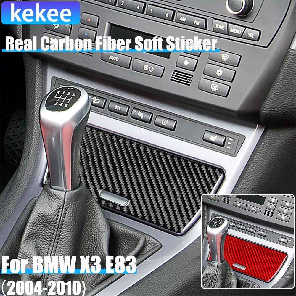 

Настоящее углеродное волокно, автомобильные аксессуары, накладка для хранения переключения передач, мягкая наклейка для BMW X3 E83 2004 2005 2006 2007 2008 2009 2010