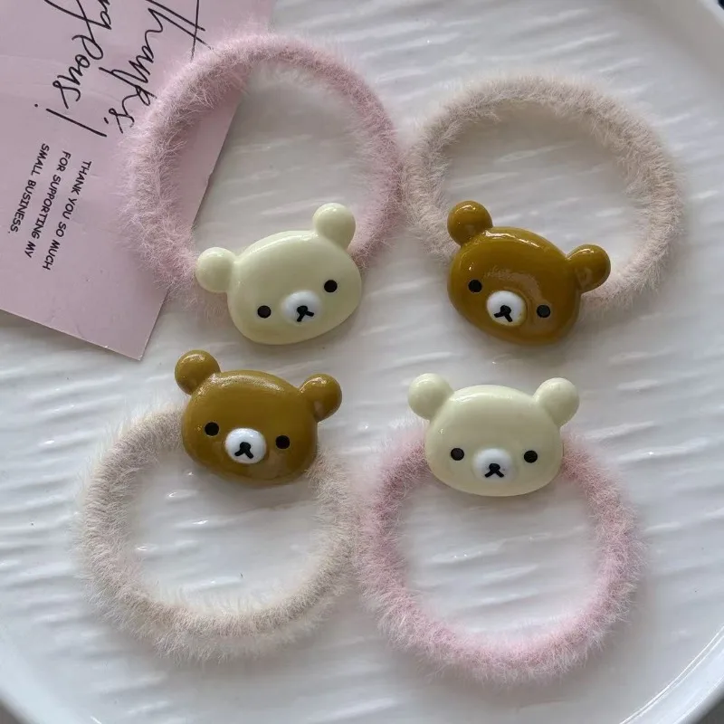 1/2 ชิ้น ที่คาดผมลายริลัคคุมะน่ารักสำหรับเด็กผู้หญิง ลายการ์ตูนน่ารัก เครื่องประดับผมแฟชั่น เชือกมัดผม สร้อยข้อมืออนิเมะ ของขวัญคริสต์มาส