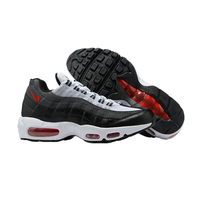 Nike Air Max 95 Fashion Versatile Comfortable Anti-slip Breathable Waterproof Synthetic Leather Running Shoes Grey White Red Men