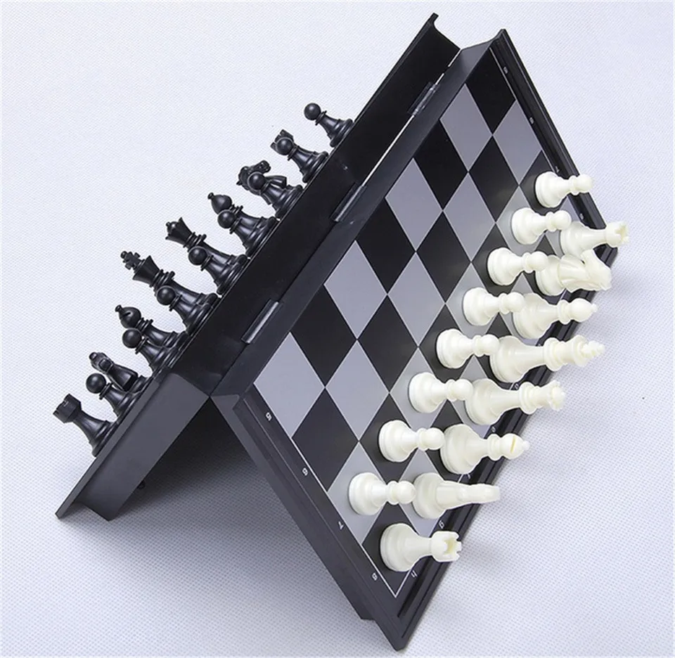 Family Board Game Plastic Chess Game Folding Chessboard HIPS Plastic Chess Pieces King Height 50/66/82mm Chess Set Gift Toy