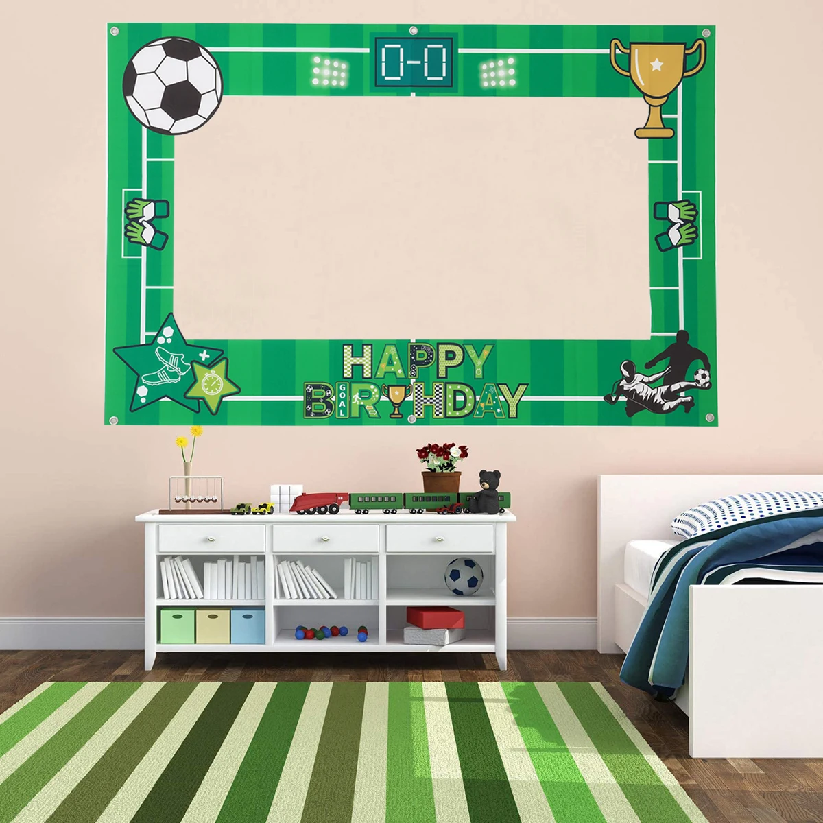 Football Birthday Party Decorations Vinyl Photo Props Soccer Themed Photo Booth Frame Kids Birthday Sports Party Decorations