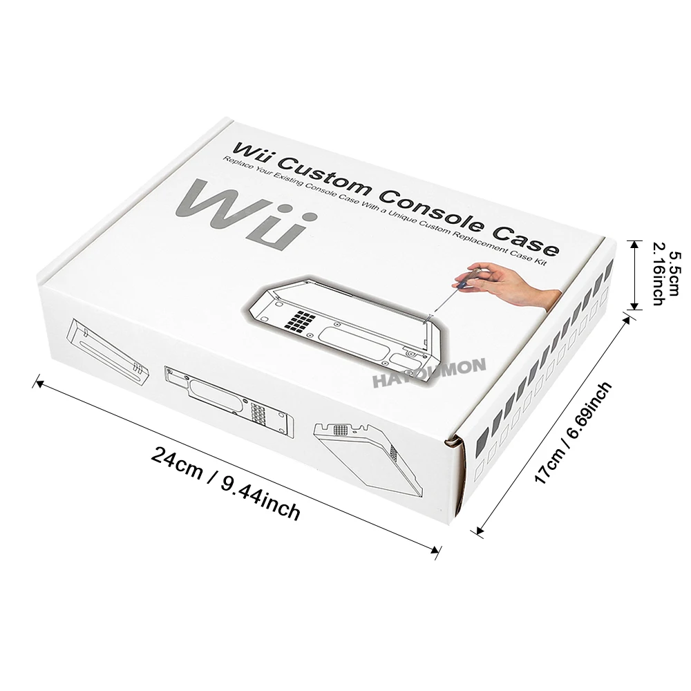 NEW Full Set For Wii Full Case Cover Housing Shell With Buttons Transparent Black Color Housing Shell Case For Wii Gaming Consol