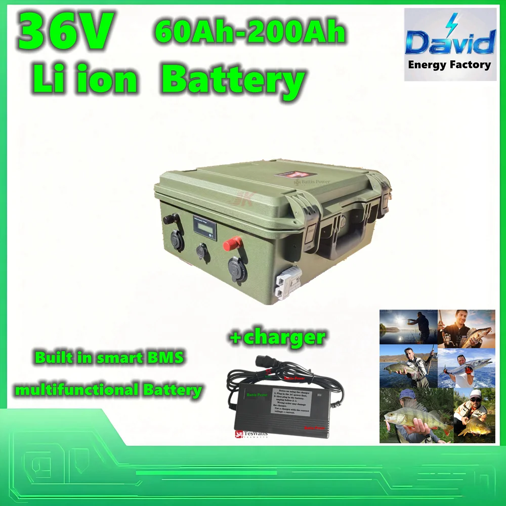

Аккумуляторная батарея 10S 36V 80Ah 100Ah 120Ah 130Ah 150Ah 200Ah Li-ion для электрических рыболовных лодок, автодомов, караванов + зарядное устройство