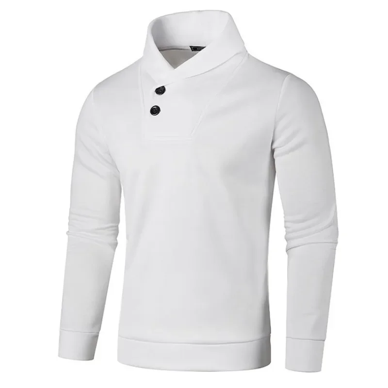 Suéteres de Cuello medio alto para hombre, ropa de chándal de Color sólido, sudaderas gruesas ajustadas y cálidas, Jersey de invierno