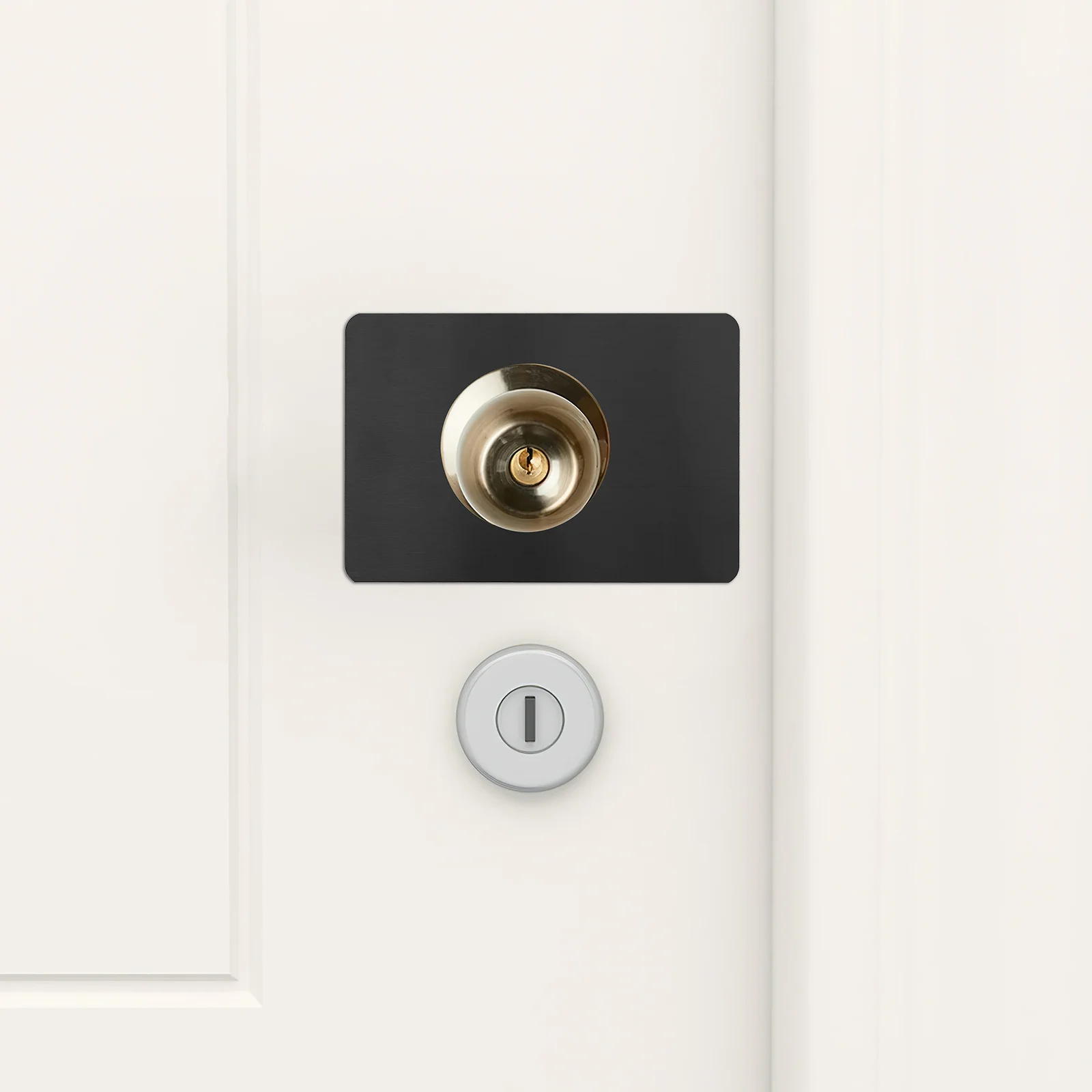 4 قطعة لوحة تقوية المقبض الخشب الأسود قفل الباب تحديد غطاء حشو طقم تصليح تغطية الصفر سهلة التركيب إصلاح الباب #6