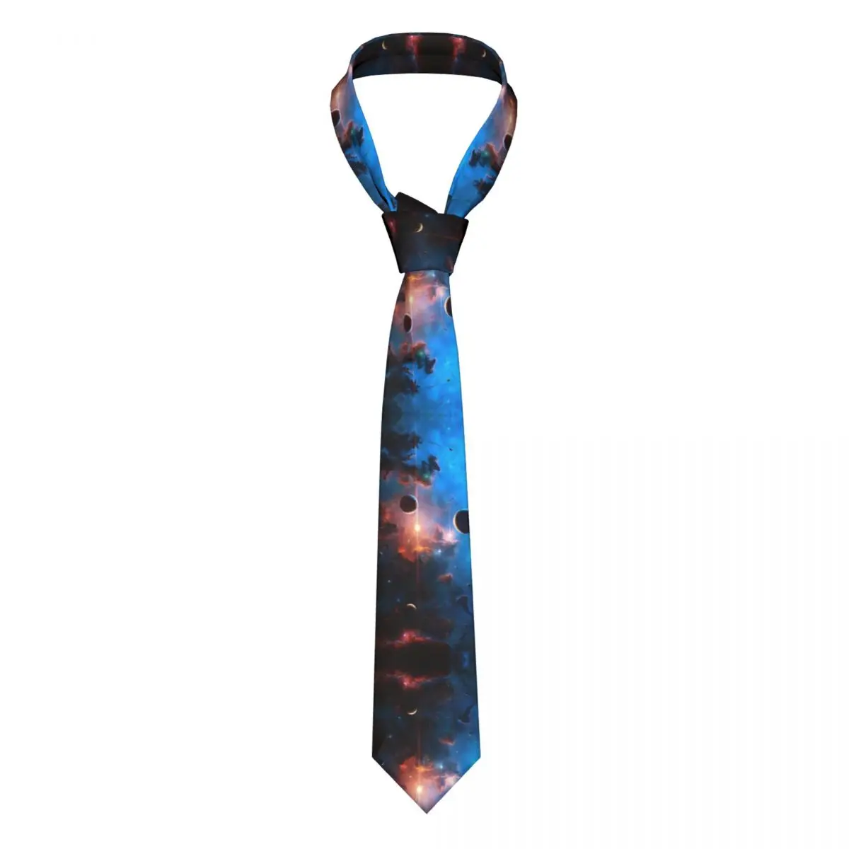 

Galaxy Decor Planet Necktie Men Women Polyester 8 cm Space Nebula Star Neck Tie Fashion Classic Accessories Gravatas Wedding