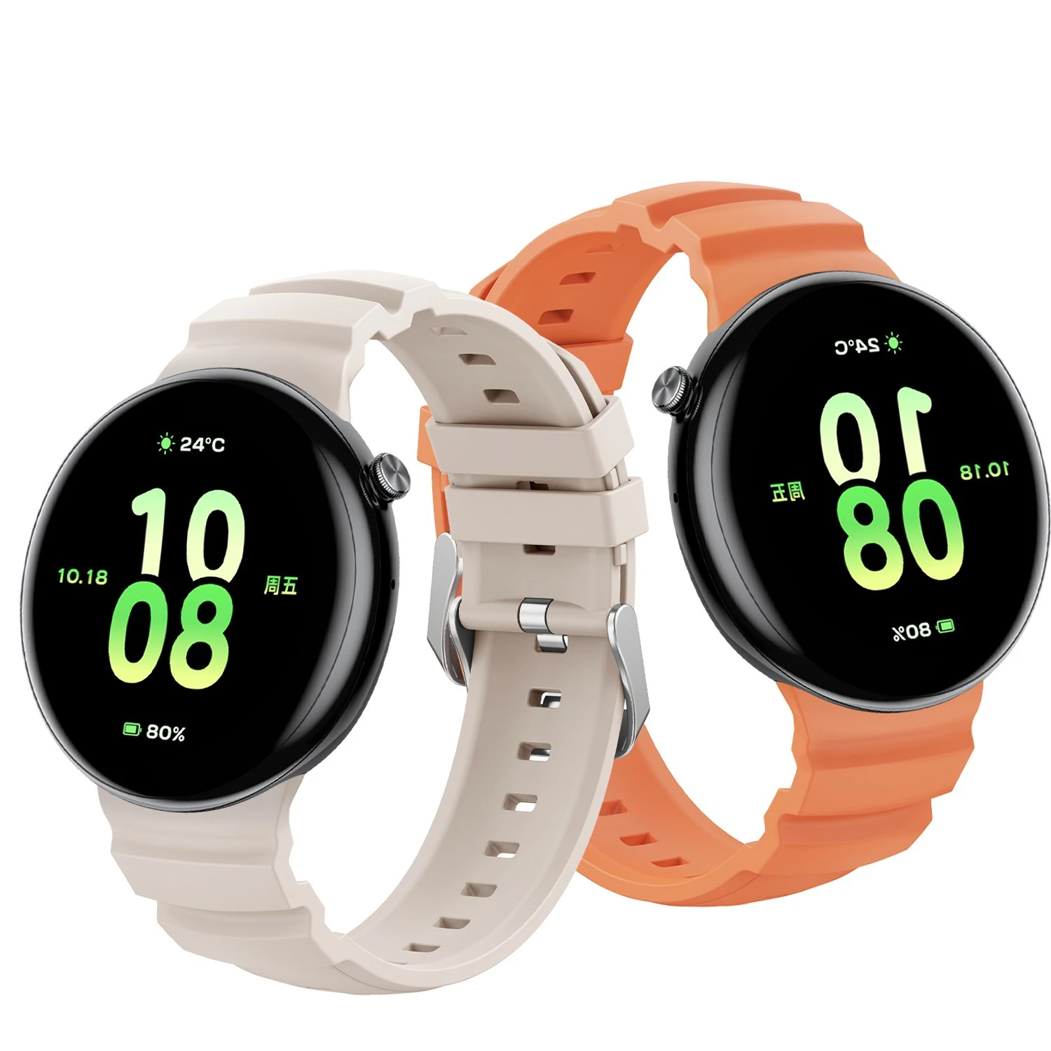 بدلة أنيقة بحزام سيليكون أحادي اللون لساعة Honor تناسب حزام سيليكون أحادي اللون مقاوم للماء