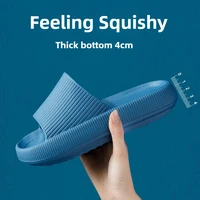 EVA Thick Sole 4cm Bathroom Slippers Cloud-Like Comfort Home Use Couple Height Increasing Indoor Solid Color Summer Sandals - Image 2