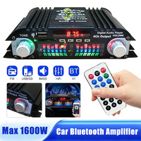 1600W Peak Power HiFi Sound Amplifier Bluetooth Karaoke Player FM Radio Remote Control Digital 4 Channel Stereo Audio Amplifier