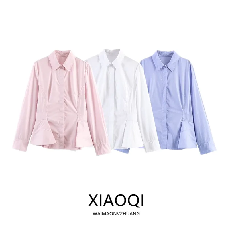 

Spring 2026 Women's Fashion Versatile Short Skirt Style Shirt Design Sensation Commute Style Slim Fit Long Sleeve Button up