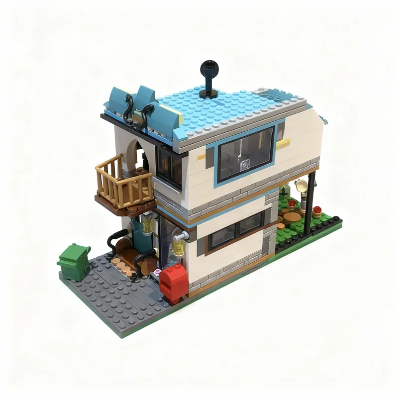 678pcs MOC Playable Cozy Modular Creator Creator 3-in-1 Model Building Blocks Toy Christmas Gifts Construction Display Birthday