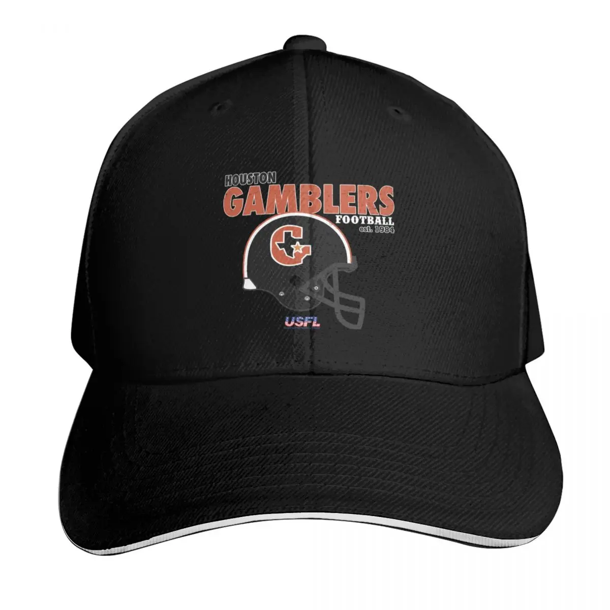 Distressed Houston Gamblers Helmet Baseball Cap Lightweight Packable Gift for Him Her Casual Daily Wear
