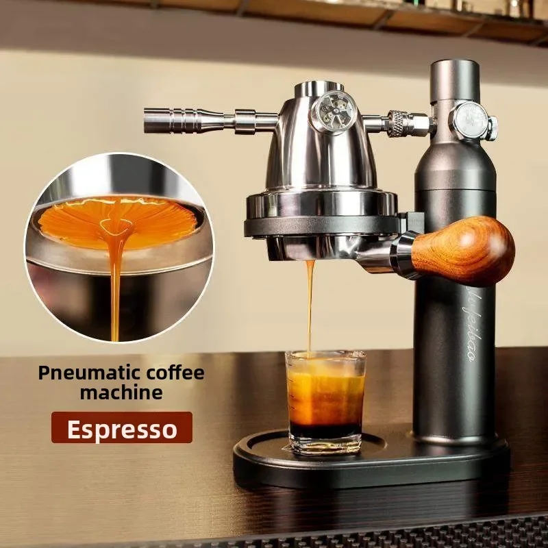 Stainless steel bean grinder pressure pump pressure instant hotel latte teapot pneumatic coffee machine hand grinding