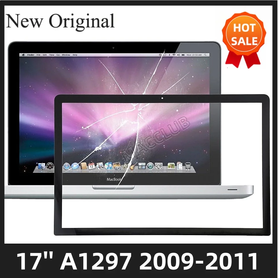 Front LCD A1297 Glass Cover with Adhesive Tape for MacBook Pro Unibody 17