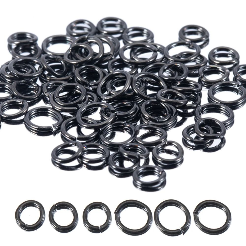 100pcs Black Stainless Steel Open Jump Rings Connector Split Rings DIY Necklace Bracelet Making Accessories Jewelry Findings