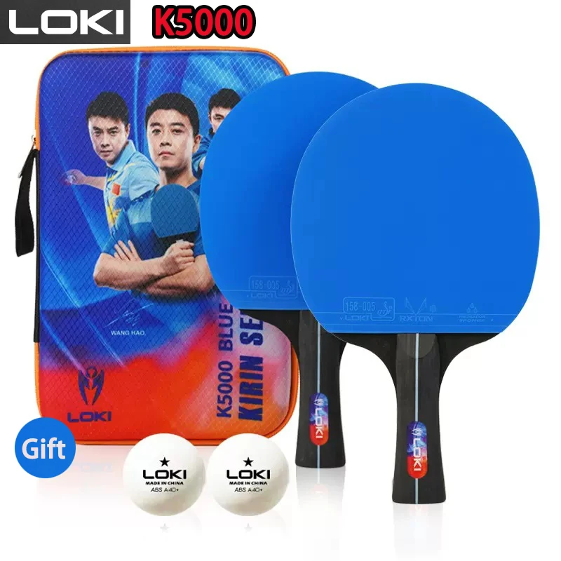 

LOKI K5000 Table Tennis Racket Set with 2 Ping Pong Balls & 1 Table Tennis Racket Cover for Beginner Training