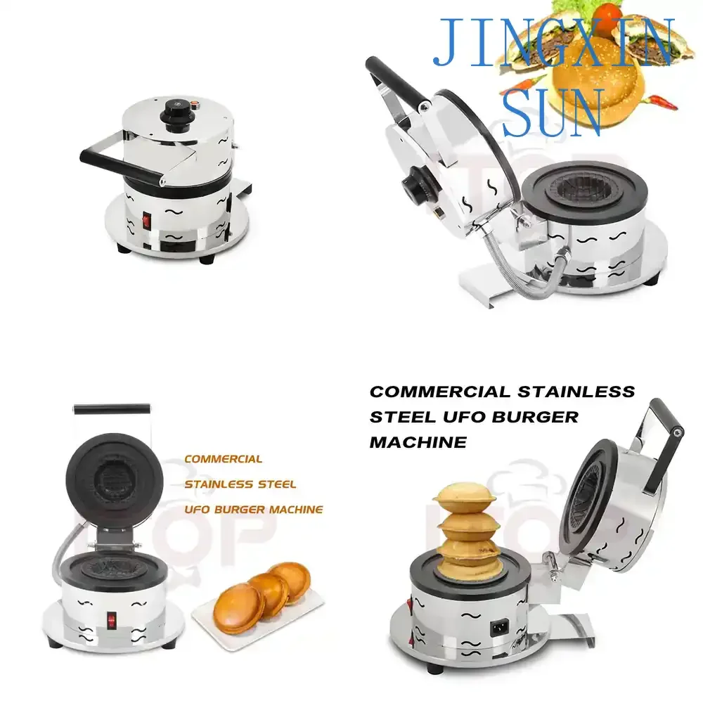 OEM ODM Mold Heat Ice Cream Gelato Panini Press Commercial Warmer Machine Burger Press 1000W Donut Bun Hamburger Machine for