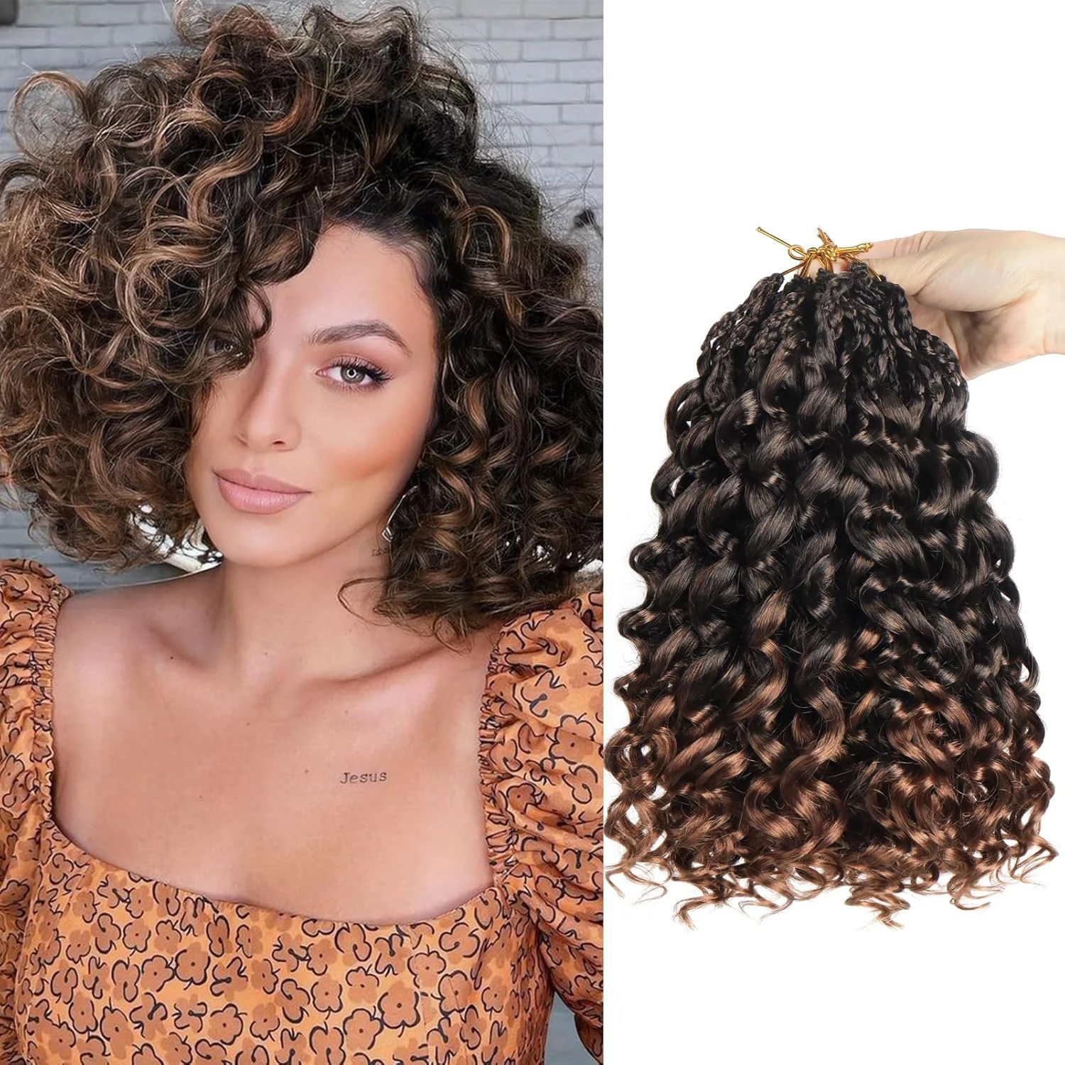GoGo Curl Crochet Hair 10/14/18 Inch 1-7 Packs synthetic Curly Crochet Hair Pre looped Ocean Wave Water Wave Deep Twist